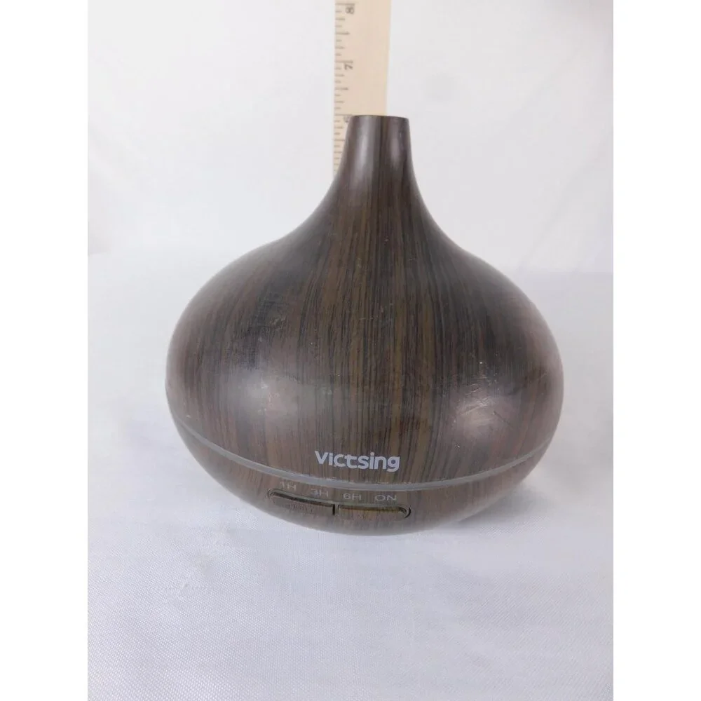 VicTsing Ultrasonic Oil Diffuser HM004 Brown Wood Grain Plug In Timer Aroma